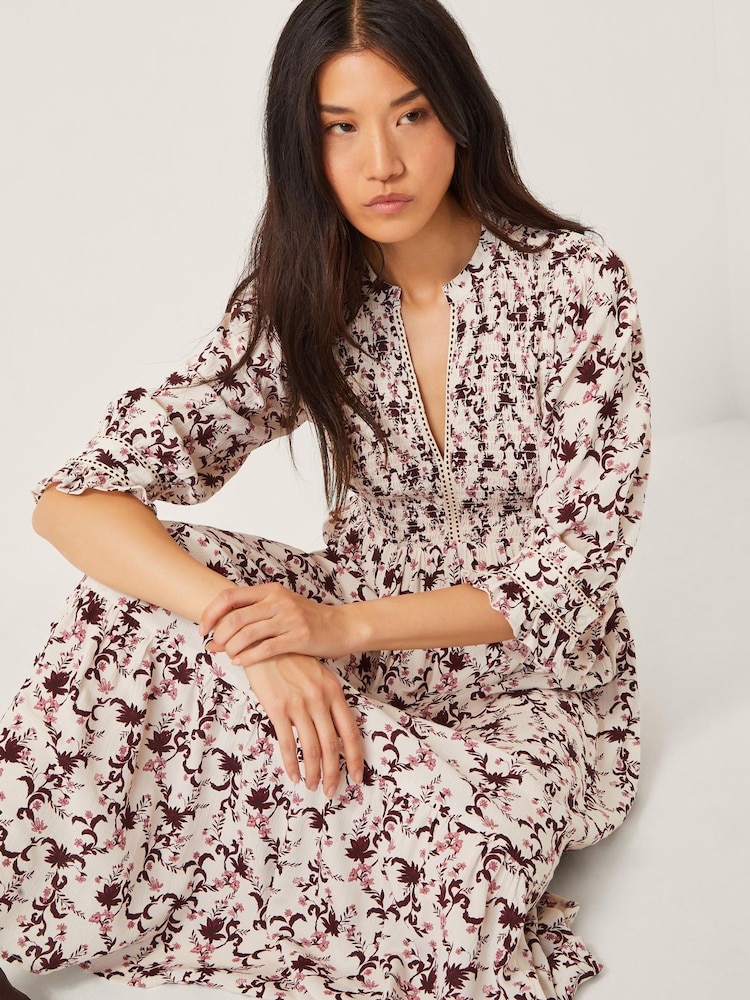 Buy Monsoon Cream Jacqueline Floral Midi Dress from Next USA Buy Monsoon Cream Jacqueline Floral Midi Dress from Next USA