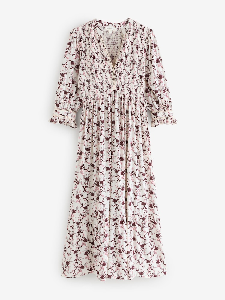 Monsoon Cream Jacqueline Floral Midi Dress - Image 5 of 5 Monsoon Cream Jacqueline Floral Midi Dress - Image 5 of 5