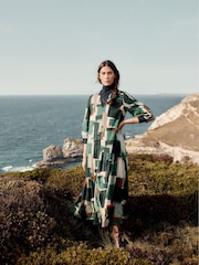 Seasalt Cornwall Green Windblown Tiered V-Neck Dress - Image 2 of 7