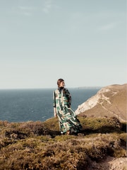 Seasalt Cornwall Green Windblown Tiered V-Neck Dress - Image 5 of 7