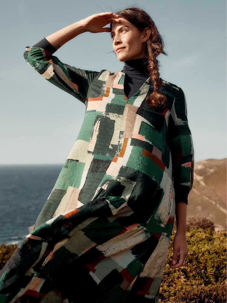 Seasalt Cornwall Green Windblown Tiered V-Neck Dress - Image 7 of 7 Seasalt Cornwall Green Windblown Tiered V-Neck Dress - Image 7 of 7