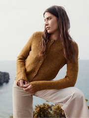 Seasalt Cornwall Brown Dawson Pick Cardigan Made With Merino - Image 1 of 3