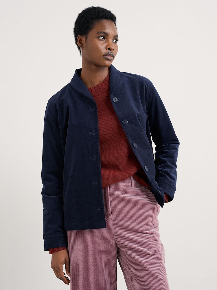 Seasalt Cornwall Blue Brightwork Cut Cord Jacket - Image 1 of 5 Seasalt Cornwall Blue Brightwork Cut Cord Jacket - Image 1 of 5