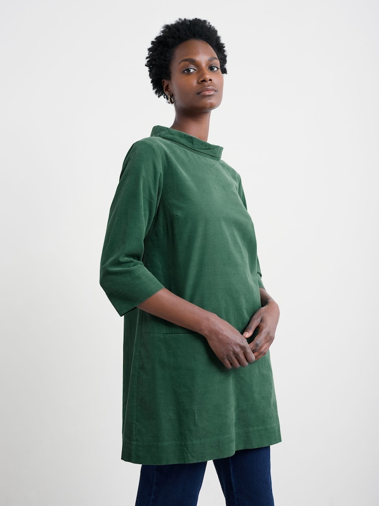 Seasalt Cornwall Green Sail By The Stars Needlecord Tunic - Image 1 of 5 Seasalt Cornwall Green Sail By The Stars Needlecord Tunic - Image 1 of 5