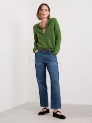 Seasalt Cornwall Green Dawson Pick Cardigan Made With Merino - Image 1 of 5
