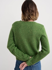 Seasalt Cornwall Green Dawson Pick Cardigan Made With Merino - Image 2 of 5