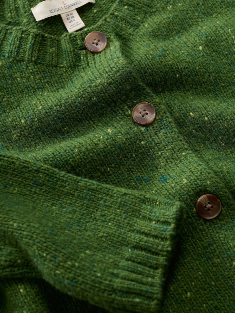 Seasalt Cornwall Green Dawson Pick Cardigan Made With Merino - Image 5 of 5