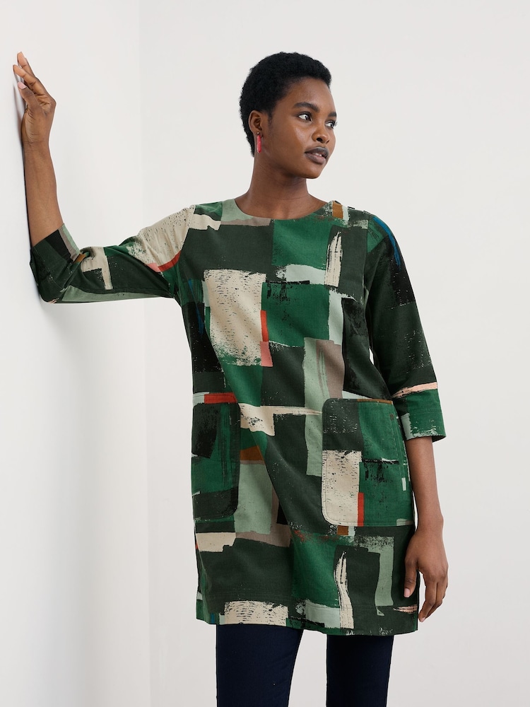 Seasalt Cornwall Green Port Gaverne Needlecord Tunic - Image 1 of 5