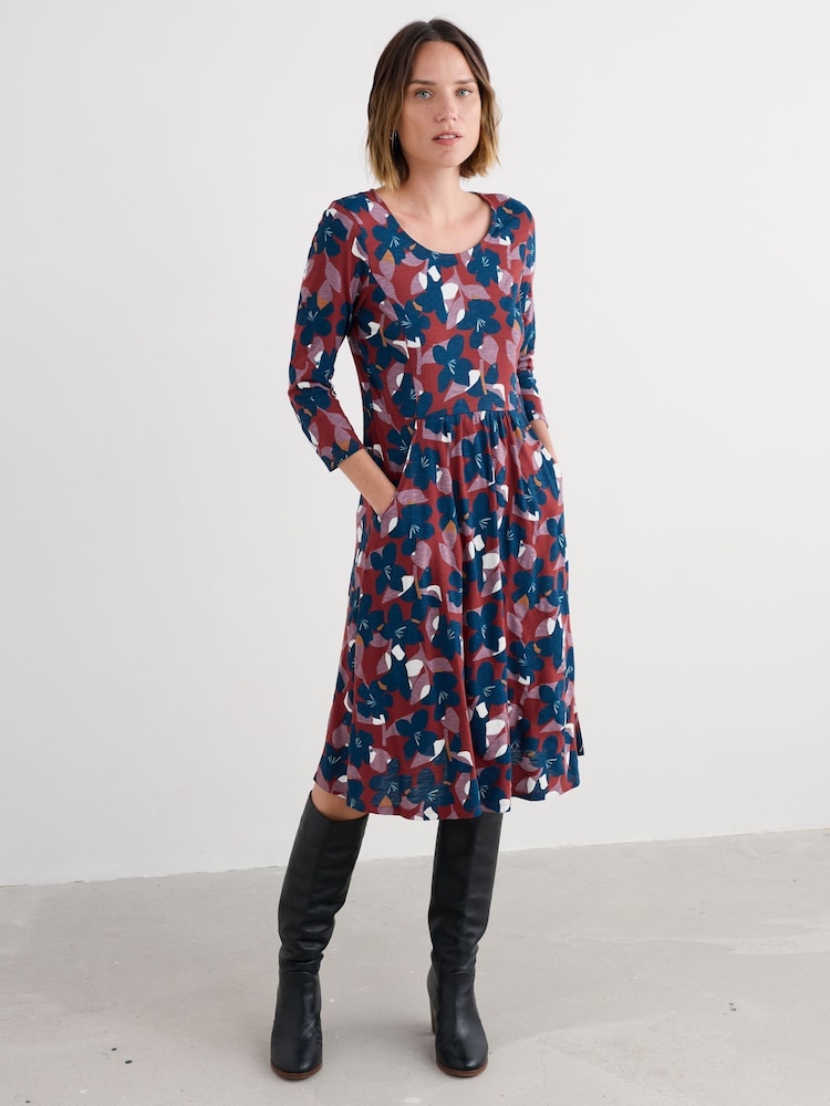 Seasalt Cornwall Blue Enor 3/4 Sleeve Dress - Image 1 of 5