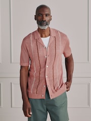 Rosa - Signature silkeblanding Pointelle strikket skjorte - Bilde 3 av 9