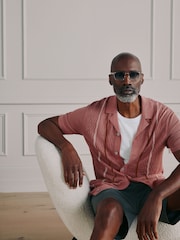 Rosa - Signature silkeblanding Pointelle strikket skjorte - Bilde 4 av 9