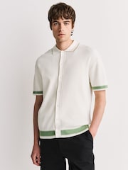 エクリュ ホワイト - リブ編みニットシャツ - 画像 3 / 8