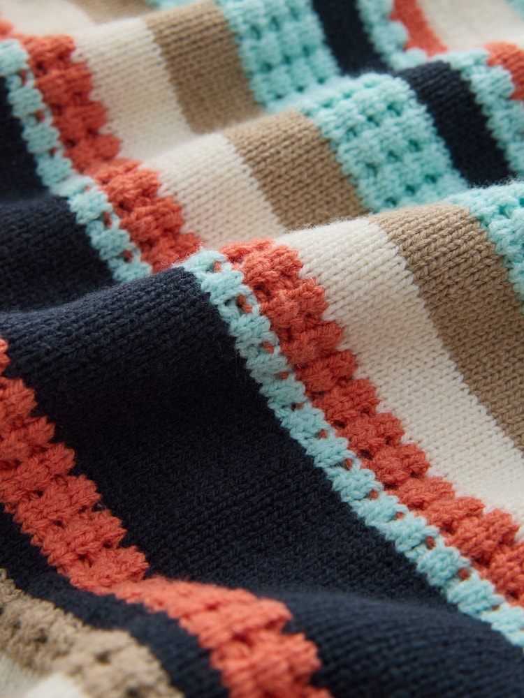 كحلي/أبيض - قميص محبوك مخطّط بتلبيس قياسي - Image 8 of 8