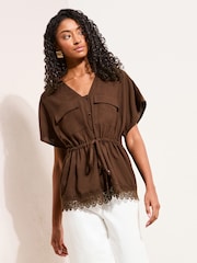Friends Like These Short Sleeve Lace Trim Shirt - Image 1 of 5