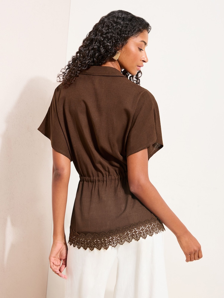 Friends Like These Short Sleeve Lace Trim Shirt - Image 5 of 5