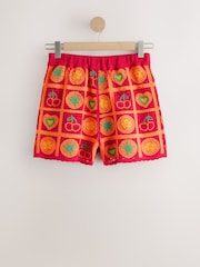 Κόκκινη/Πορτοκαλί Ντομάτα - Πλεκτό βαμβακερό σορτς Co-Ord - Εικόνα 6 του 9