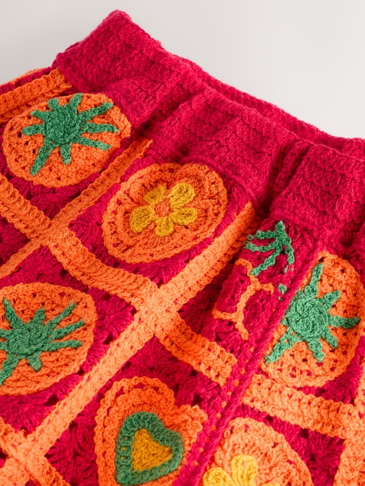 Κόκκινη/Πορτοκαλί Ντομάτα - Πλεκτό βαμβακερό σορτς Co-Ord - Εικόνα 9 του 9