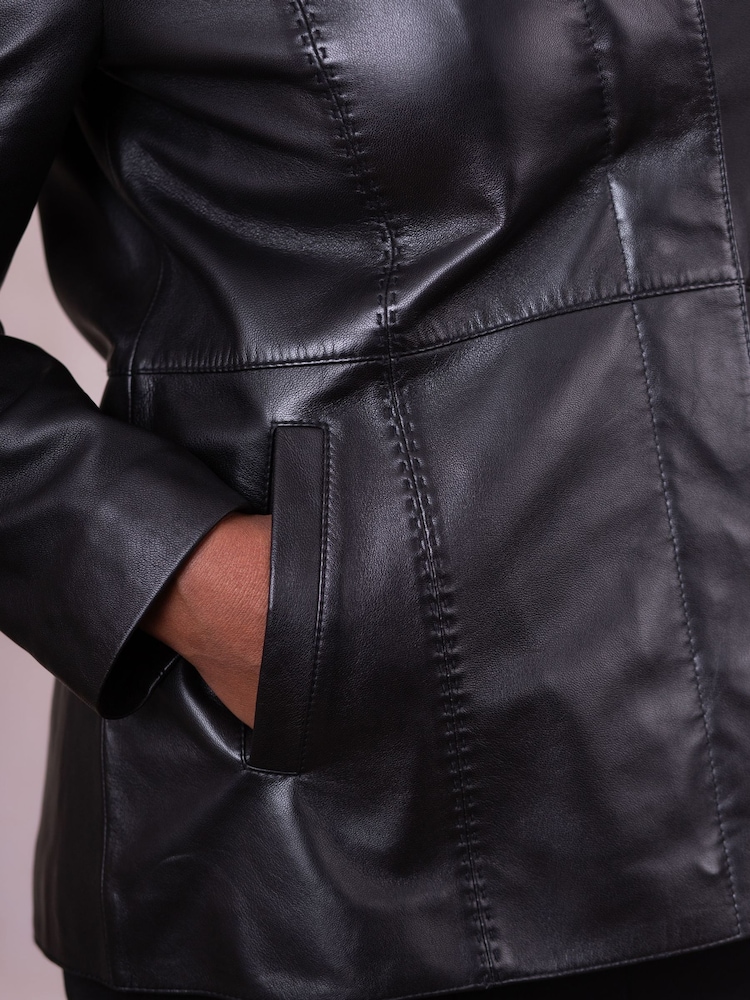 Lakeland Leather Black Mawbray Collared Button Down Jacket - Image 7 of 7 Lakeland Leather Black Mawbray Collared Button Down Jacket - Image 7 of 7