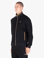 Luke 1977 Makati Zip Through Sweatshirt Black Gold - Image 1 of 7