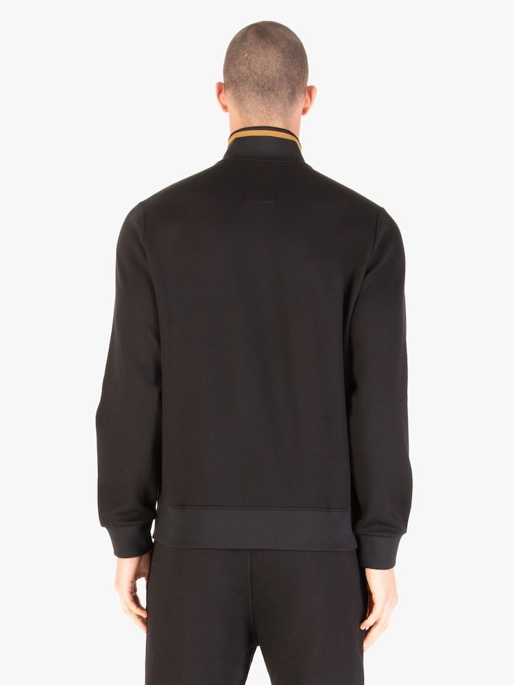 Luke 1977 Makati Zip Through Sweatshirt Black Gold - Image 2 of 7