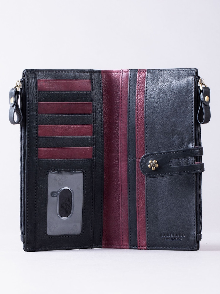 Lakeland Leather Black Hartsop Leather Double Zip Purse - Image 2 of 6