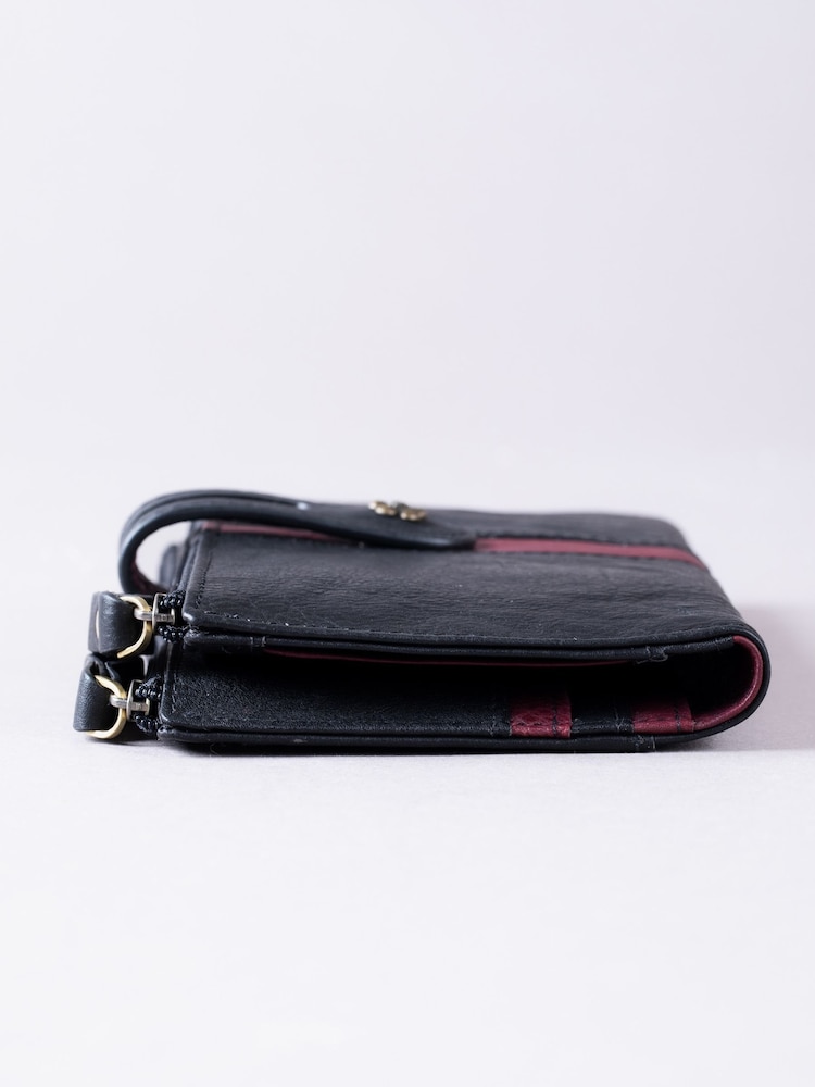 Lakeland Leather Black Hartsop Leather Double Zip Purse - Image 6 of 6