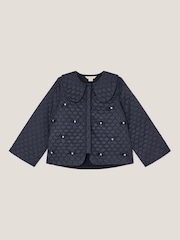 Monsoon Blue Bow Quilted Collar Jacket - Image 2 of 4