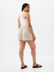 Gap Beige Linen Blend Pull On Shorts - Image 2 of 5