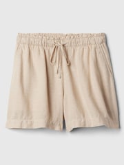 Gap Beige Linen Blend Pull On Shorts - Image 5 of 5