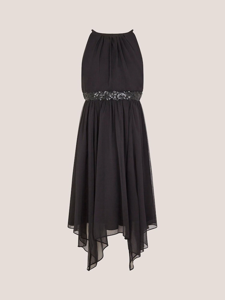 Monsoon Black Idaho Halter Chiffon Prom Dress - Image 1 of 4