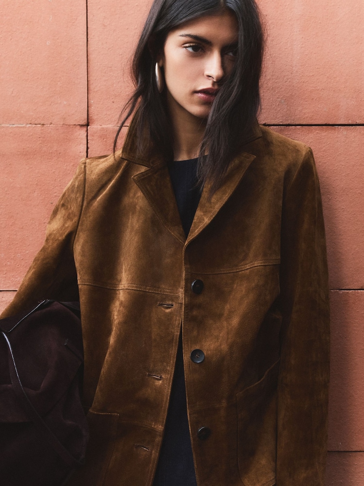 BHOEM Real Leather Straight Tan Brown Jacket - Image 1 of 7