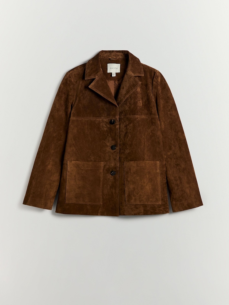 BHOEM Tan Brown Real Suede Straight Jacket - Image 6 of 6 BHOEM Tan Brown Real Suede Straight Jacket - Image 6 of 6