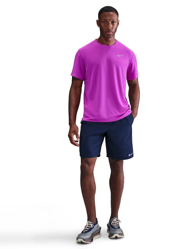 Nike Vivid Purple Dri-FIT Miler Running T-Shirt - Image 1 of 4 Nike Vivid Purple Dri-FIT Miler Running T-Shirt - Image 1 of 4
