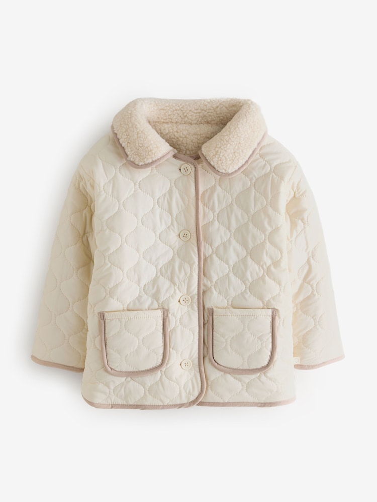 MORI Cream Supersoft Cosy Zip Up Reversible Jacket - Image 1 of 1 MORI Cream Supersoft Cosy Zip Up Reversible Jacket - Image 1 of 1
