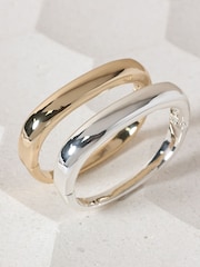 Jon Richard Gold Plated Polished Rectanglar Bangle - Image 2 of 3