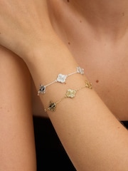 Jon Richard 14K Gold Diamond Cut Clover Bracelet - Image 2 of 3
