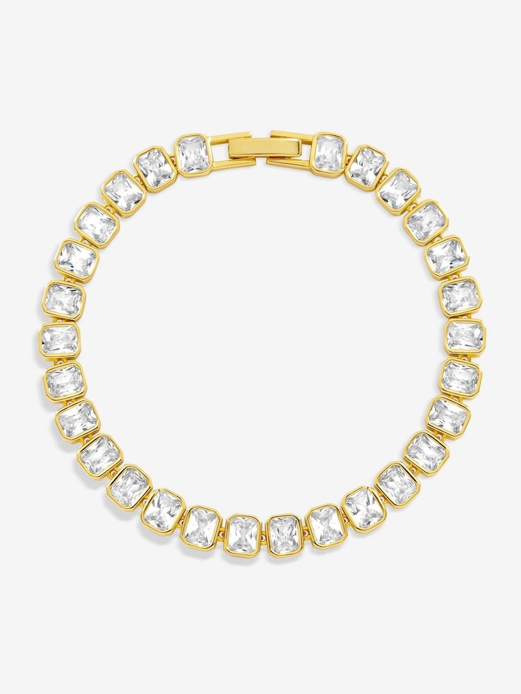 Jon Richard Gold Plated 18K and Crystal Tennis Bracelet - Image 1 of 3