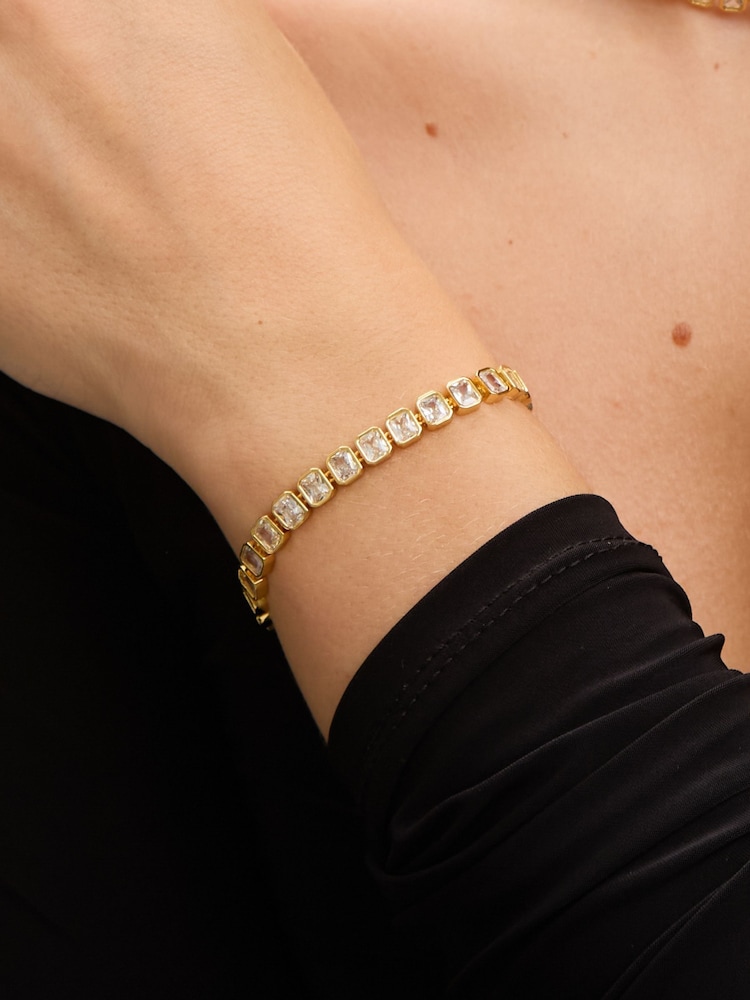 Jon Richard Gold Plated 18K and Crystal Tennis Bracelet - Image 3 of 3