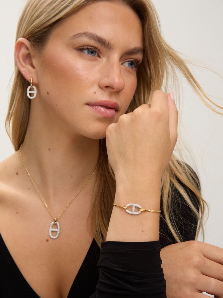 Jon Richard Gold Plated 18K and Crystal Toggle Bracelet - Image 3 of 3