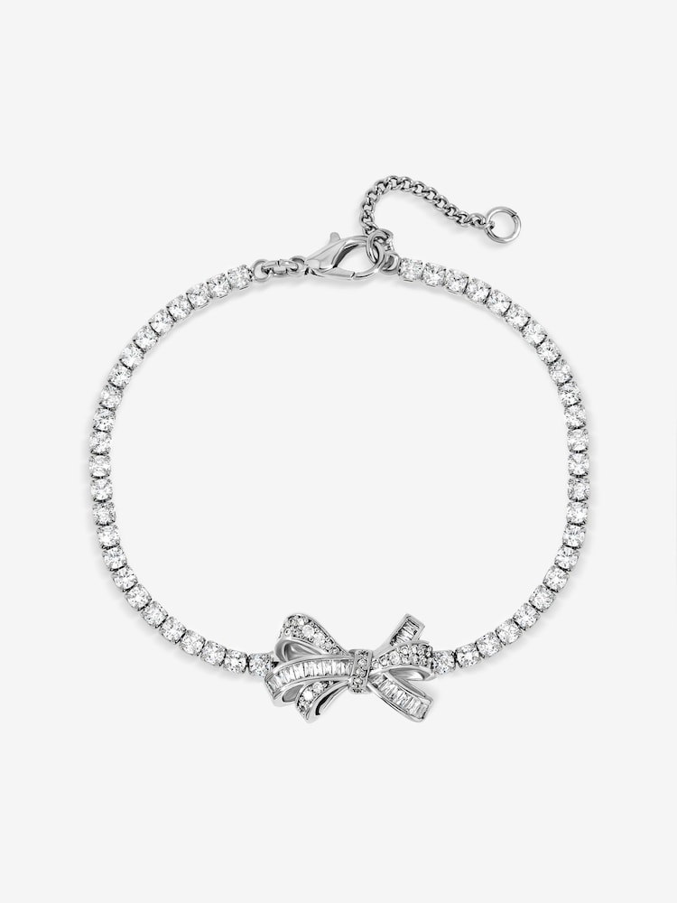 Jon Richard Silver Rhodium Plated Cubic Zirconia Bow Tennis Bracelet - Image 1 of 3