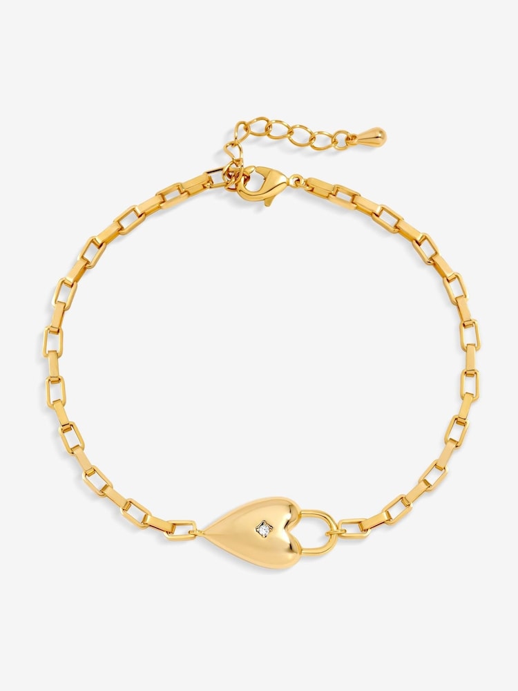 Jon Richard Gold 18K Plated and Cubic Zirconia Heart Bracelet - Image 1 of 4