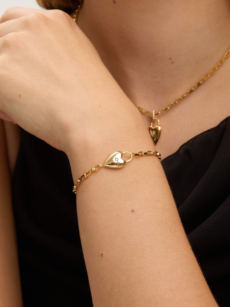 Jon Richard Gold 18K Plated and Cubic Zirconia Heart Bracelet - Image 4 of 4 Jon Richard Gold 18K Plated and Cubic Zirconia Heart Bracelet - Image 4 of 4