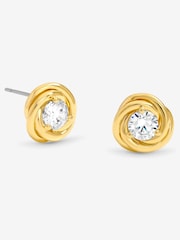 Jon Richard Gold Plated and Crystal Knot Earrings - Image 2 of 4