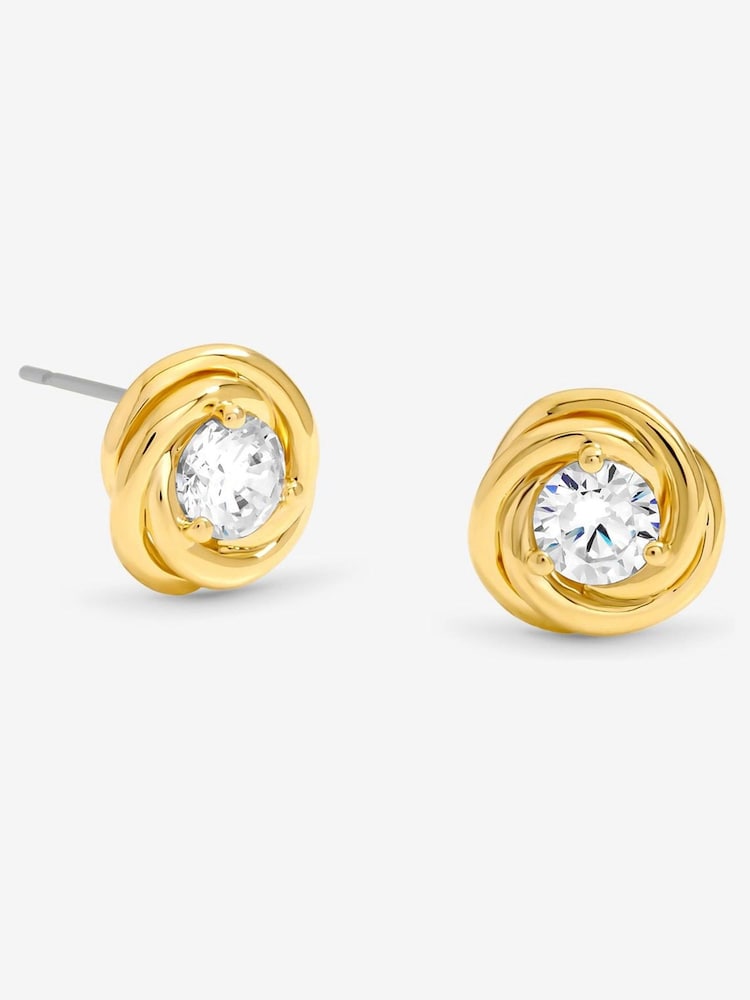 Jon Richard Gold Plated and Crystal Knot Earrings - Image 2 of 4