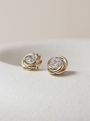 Jon Richard Gold Plated and Crystal Knot Earrings - Image 3 of 4