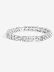 Jon Richard Silver Plated and Crystal Chain Stretch Bracelet - Image 1 of 2