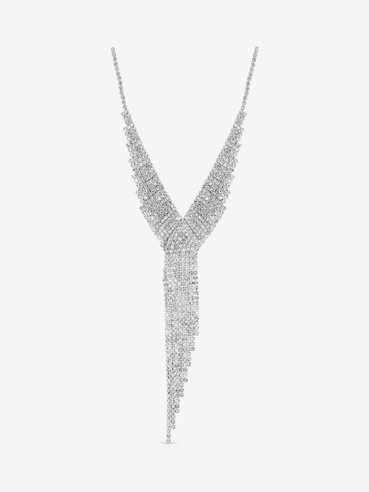 Jon Richard Silver Plated and Crystal Statement Drop Necklace - Image 1 of 2