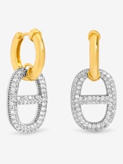 Jon Richard Gold 18K Plated and Crystal Link Drop Earrings - Image 1 of 4