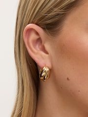 Jon Richard Gold Plated Domed Hoops - Image 3 of 3