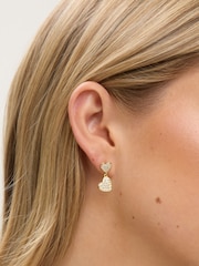 Jon Richard Gold Tone Micro Pave Heart Earrings - Image 1 of 4